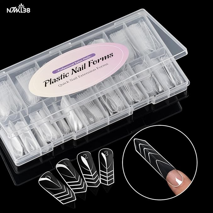NMKL38 150PCS Dual Nail Forms 15 Sizes Extension Poly Nail Gel Full Cover