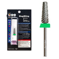 16mm 5 in 1 Tapered Barrel Nail Drill Bits, 3/32'' Safety Tungsten Carbide Bits, Right & Left Rotation, Manicure Cuticle Gel Acrylic Removal Polishing, Technicians Bits, Coarse