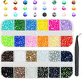 24 Color 2mm Small Jelly Resin Rhinestones for Bedazzling Crafting SS6 Tiny Flatback Stones Colorful AB Gems Diamonds Charms for Nails Eyes Face Makeup Tumblers Bottles DIY Crafts Clothes Shoes