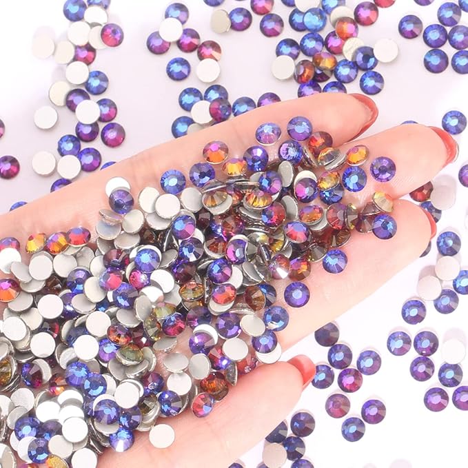 Flatback Rhinestones Non Hotfix Rhinestones for Crafts Glass Nail Rhinestones Nail Gems Crystals Rhinestones for Makeup Bags Shoes Decoration DIY(SS20,1440pcs,Blue Flame)
