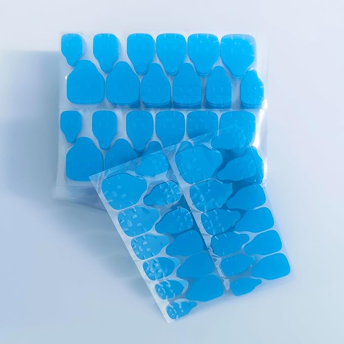 Nail Stickers：Nail Adhesive Tabs Transparent Double Side Nail Sticky Tabs, 1200PCS Press Ons Nail Sticker,Waterproof Breathable False Nail Tips Jelly Nail Glue Replacement (Blue 50sheet)