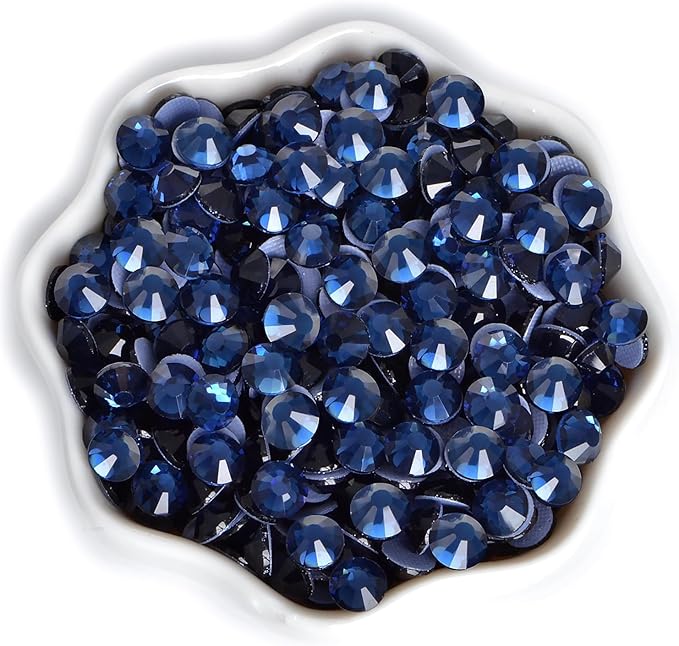 2880 Pieces SS16 Montana Hotfix Rhinestones Flatback Round Crystal Glass Rhinestones Gems for Crafts Nail Face Art Clothes Shoes Bags DIY