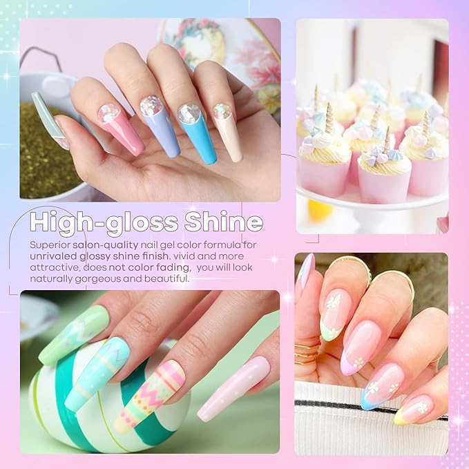 modelones Purple Gel Nail Polish Purple Gel Polish Lavender Periwinkle Nail Polish Soak Off U v LED Pale Macaron Colors Summer Nail Art DIY Manicure at Home Gift for Women 15 ML