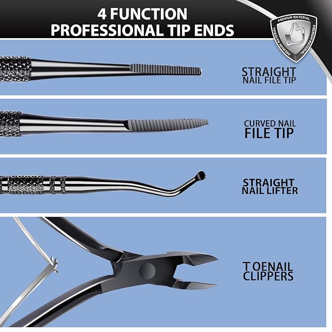 Teenitor Ingrown Toenail Removal Kit, Ingrown Toenail Treatment, Ingrown Toenail File and Lifters, Ingrown Toenail Clippers, Cuticle Trimmer Cuticle Cutter, Ingrown Toenail Tools Kit
