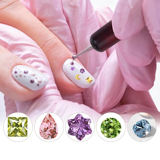 French Manicure Brush, Esclane 2 Way French Nail Brush with Dotting Tool for Manicure Cuticle Clean Up Nail Art Design, French Tip Brush (Wood, #14)