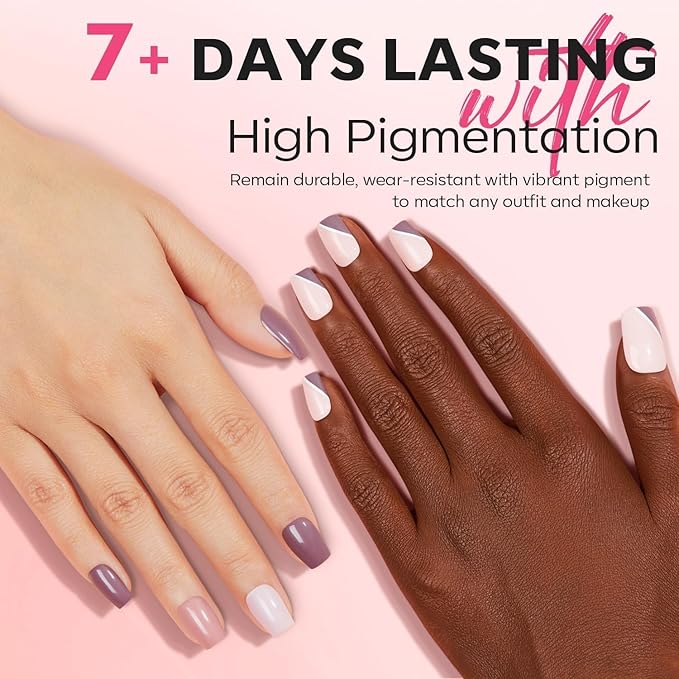 modelones Valentines Nail Polish Set 6 Colors Neutral Nude Pink Fall Winter Quick Dry Mini Finger Bulk Manicure Kit Diy Nail Art Home Salon Gifts For Women Girls