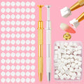 100pcs White Cube Nail Sponges for Ombre, 2pcs Gold and Silver Metal Clip Pens for Grabbing Nail Art Sponge Ombre Nail Brush for Nail Art