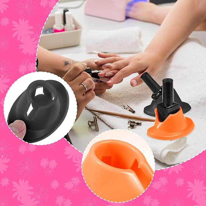 2PCS Nail Polish Bottle Holder Soft Rubber Nail Polish Bottle Holder Anti-Spill Bottles Stand Nails Holders For Painting Manicure Display Tools Nails Polishes Accessories Nailart Supplies