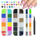 24 Color 2mm Small Colorful AB Jelly Resin Rhinestones for Bedazzling Crafting Full Grids SS6 Tiny Flatback Stones Gems Diamonds Charms for Nails Eyes Face Makeup Bottles Tumblers DIY Crafts