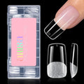 AILLSA Medium Square Nail Tips - Full Cover Half Matte Nail Tips 120pcs Pre-filed Nails Tips, Press on Acrylic Nails for Manicure