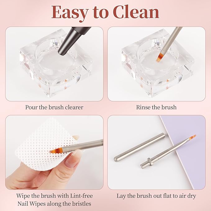 BQAN 1Pcs Nail Ombre Brush Nail Art Gradient Painting Brush With Metal Handle Gel Polish Nails Art Design Pen Salon DIY at Home