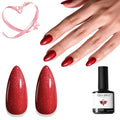 modelones Glitter Gel Nail Polish Pastel Red Gel Nail Polish Soak-Off UV Gel Polish - 28+ Days Long-Lasting Salon-Quality Nail Art DIY Manicure & Gift 15ML