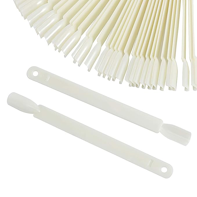 ZOENHOU 150 Nail Swatches, Plastic Nail Art Sample Sticks with Ring for Professional Use, Home DIY Art Supplies