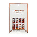 GoldFinger Premium Luxury False Nails Kit, Ready to Wear Leopard Nails, Manicure Stick and Glue Included, Long Coffin Shape with 3D Rhinestones, Long-Lasting Hottest Trend Glue on Nails