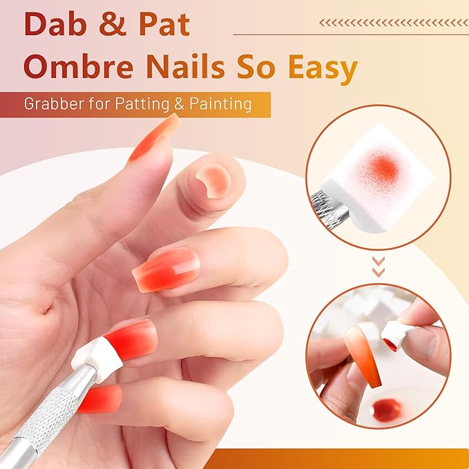 ABAC Fall & Winter Solid Gel Nail Polish Set,Ombre Gel Nail Polish,Pat Paint Nail Art-Nude Orange Yellow Green Glitter Colors w/Pro Brush No-Spill,Hema-Free Gifts for Girls Glowing Attraction