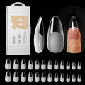 264PCS Half Matte Almond Fake Nail Tips, ROSALIND Clear Full Cover Medium False Nails Shape Soft Almond Gel Nail Tips12 Sizes Kit Nail Tips Acrylic Press on Nails (One-Sided No File)