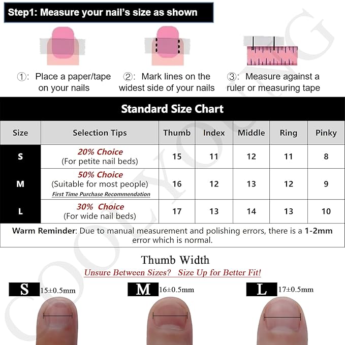Handmade Nails Blue 3D Press On Nails Acrylic Press Ons Short Handmade Natural Nails Durable Press On Nails Ladies Gifts COOLYOUNG False Nails, 10 PCS, Size L