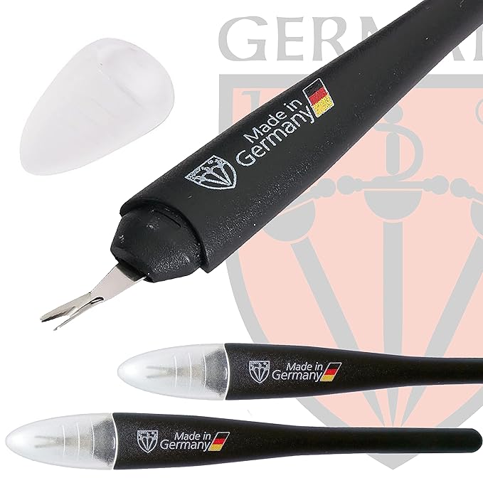 3 Swords Germany - Brand Quality Cuticle Knife Trimmer Remover Cutter (DELIVERY 2 Pieces) Manicure Pedicure Grooming for Professional Finger & Toe Nail Care by 3 Swords, Made in Solingen Germany