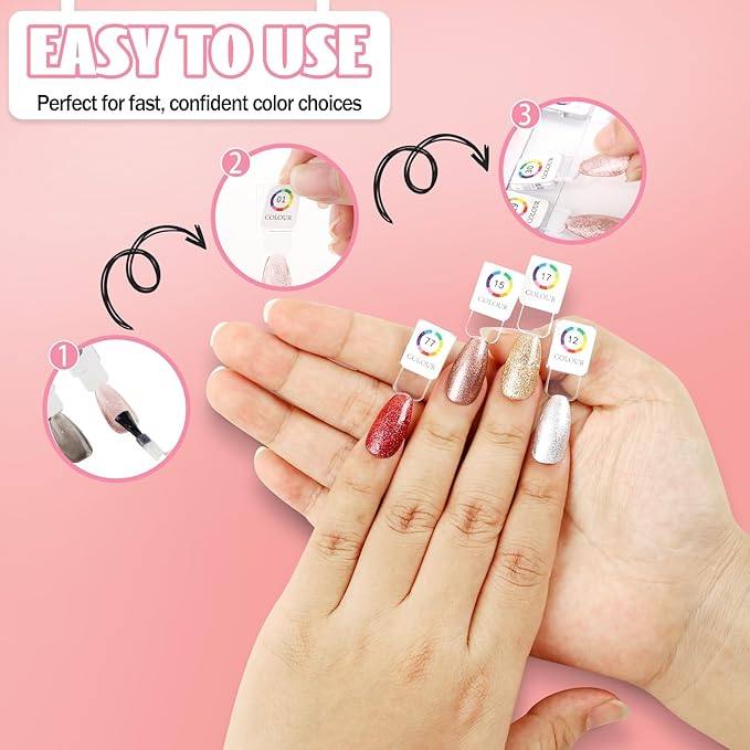 120 Pcs Magnetic Nail Color Display Tips Clear Acrylic for Nails Color Display Book Nail Art Design Pattern Practice and Professional Nail Display (All Magnetic Nail Swatch Books)