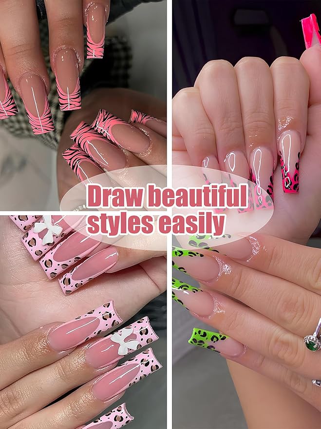 12 Colors Nail Art Pens, 3D Quick Dry Nail Point Graffiti Dotting Liner Pen Sets Nail Art Painted Pen Drawing Nail Design Kit for Nail DIY Decoration Valentine Gift