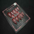 Handmade False Nails Short Press on Nails with Dark 3D Art Gothic Design Daily Use Size L