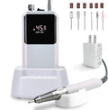 Professional Nail Drill Machine - Cordless Brushless Motor Nail File, 45000 RPM 2*3500mAh Portable Efile for Acrylic Gel Nails with 6 Bits & ETL USB Charger for Salon & Home(Brushless)