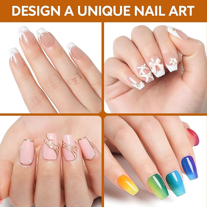 Nicedeco Coffin Nails Tips 216pcs Soft Gel Nail Tips Full Cover False Nails Pre-shaped Clear Acrylic Press on Nails 12 Sizes - 010
