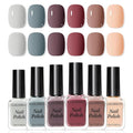 Nude Grays Nail Polish Set, 6 Colors Nude Pink Brown Red Dusty Rose Nail Polishes Neutral Color for All Seasons, Fast Air Dry Nail Art DIY at Home Manicure Gift for Women Girls