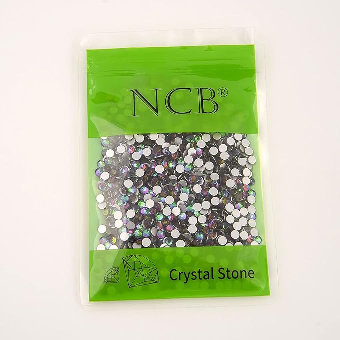 NCB Nancybeads 288pcs Flatback Round Glass Nail Art Rhinestones Crystal for DIY Making Accessories Shoes, Clothes, Face Art, Bags, Manicure (Green Volcanic, SS30 288pcs)