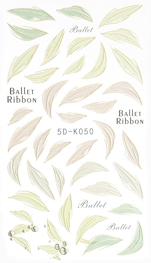 Nail Stickers, 4 Sheets 5D Angel Wing Embossed Feather Designs for Manicure