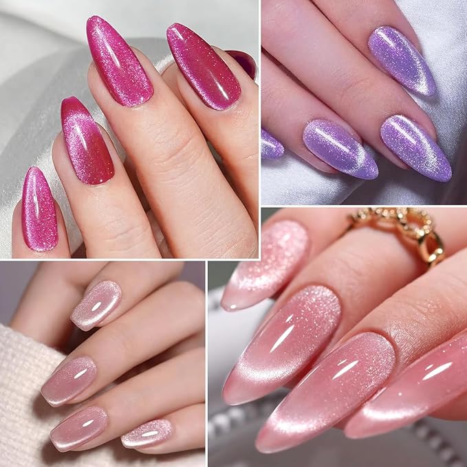 9PCS Cat Eye Magnet For Nails Cat Eye Gel Nail Polish Magnet Tools Set Double-Head Strong Suction Nail Magnet Stick Nail Cat Eye Magnet Nails Square Round Magnet Pens Diverse Cat Eye Effect