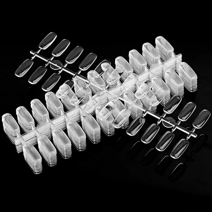 360PCS Flat Square Nail Tips for Nail Color Display Book, Color Display Chart Nail Display Card for Colorful Nail Polish DIY Training Practicing Displaying (Transparent)