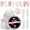 EBANKU Solid Builder Gel for Nails, 60g Clear Sculpting Gel for Valentines Nail Art Non-Sticky Molding Hard Gels with 96Pcs Nail Forms Soak Off U V LED Manicure Salon DIY Gift