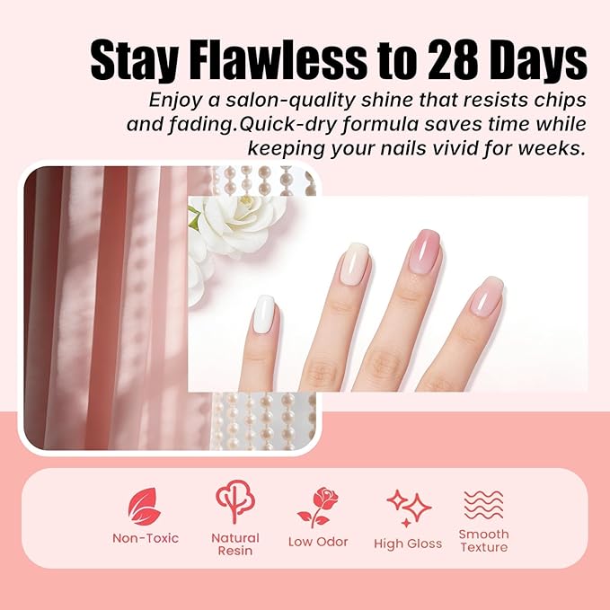 JR Gel Nail Polish Set, 16ml Full Size Bottle 6 Colors Milk White Pink 9D Cateye Glitter Nail Gel Polish Gift Soak Off Led Nail Art Kit Salon DIY Colorful Bottle A