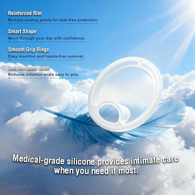 Menstrual Disc Alternative to Tampons | Organic 100% Medical-Grade Silicone | Leak-Free, Reusable & FSA Eligible Feminine Product | Hypoallergenic, BPA-Free, with Sterilizer & Travel Pouch (L)