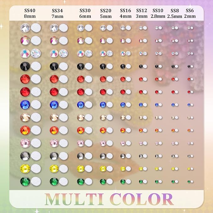 3000PCS SS16/4mm Crystal Rhinestones (Orange/Hyacinth) with 2Pcs 10ml B7000 Jewelry Glue, Bedazzling Flatback Glass Rhinestones for Crafting, Gems Diomand Charms for Tumbler Shoes Clothing Nail Art