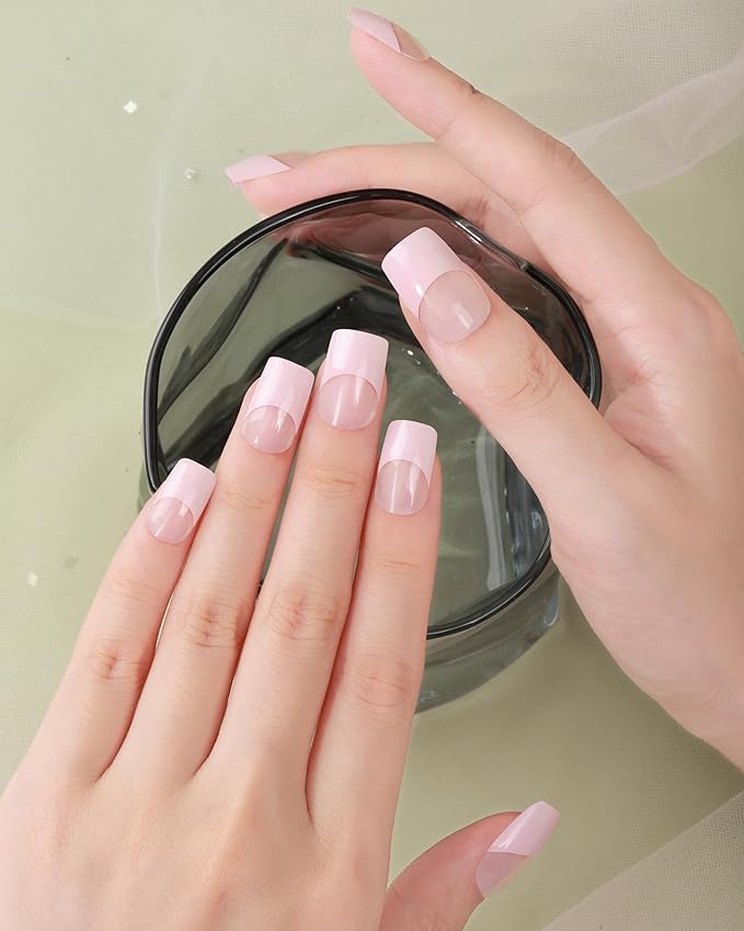French-Inspired 20pcs Semi Cured Gel Nail Strips - Salon-Grade DIY Wraps with Glaze Texture, Easy Application, UV Light Required for Classic Nails