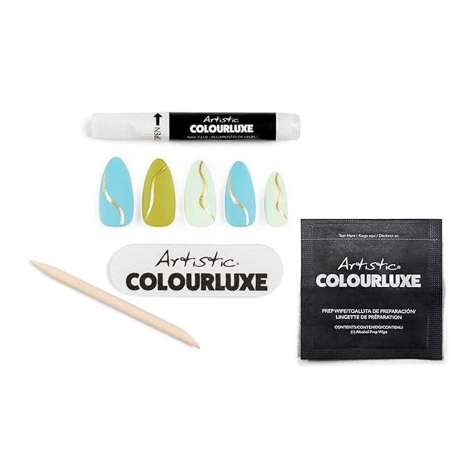 Artistic Colourluxe Press-On Tips - Kit Colourluxe Press-On Tips - Kits Nails - 30 Nails (Golden Wave, Kit)