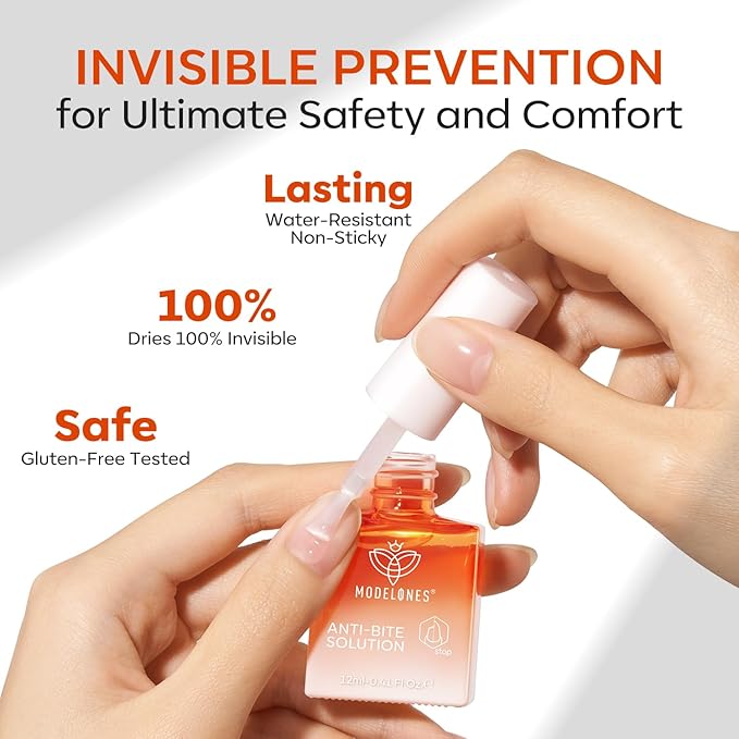 modelones Nail Biting Treatment for Kids Upgraded Thumb Sucking Deterrent Quick Dry Nail Biting Prevention Bitter No Bite Nail Polish Stop Biting Nails Repair for Damaged Nails 0.34 fl oz