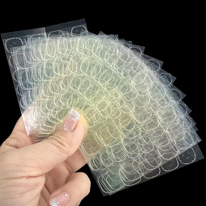 20 Sheets Press on Nails Sticky Tabs,480 PCS Nail Adhesives Tabs Waterproof Gel Glue Stickers Breathable Jelly Double-Sided Adhesive Tapes for Press Ons False Nail Tips Manicure Glue Sticker