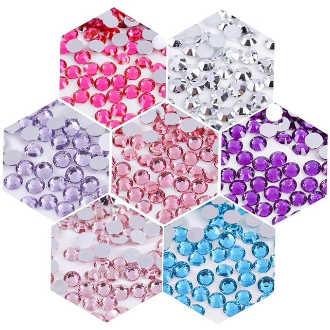 500 Pieces SS30 6mm Flatback Rhinestones Clear Glass Round Gems Crystals for Nail Art DIY Crafts Clothes Shoes Bags （Light Rose Red）