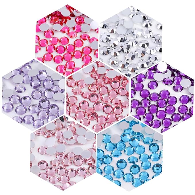 500 Pieces SS30 6mm Flatback Rhinestones Clear Glass Round Gems Crystals for Nail Art DIY Crafts Clothes Shoes Bags （Silver）