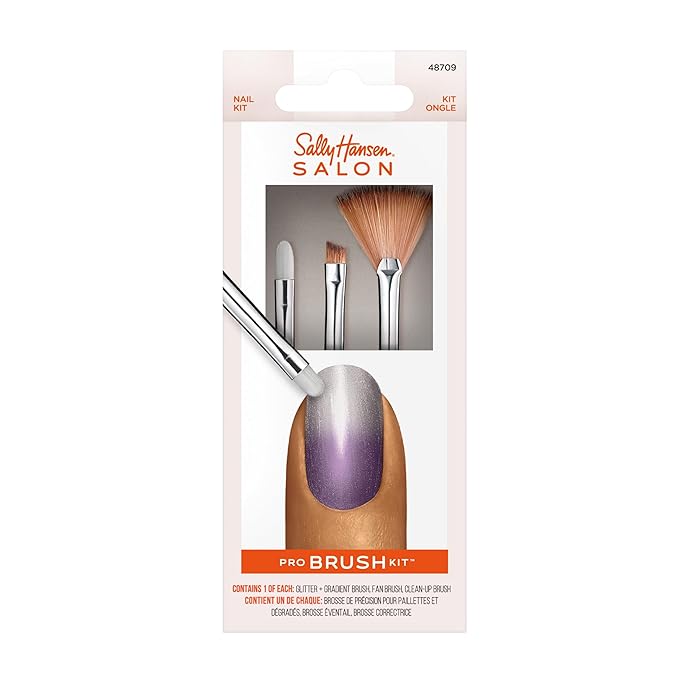 Sally Hansen Nail Salon Pro Brush Kit | Nail Art Brush Set with Precision Detailing Tools | Create Lines, Stripes & Designs | Easy-to-Use Nail Art Brushes