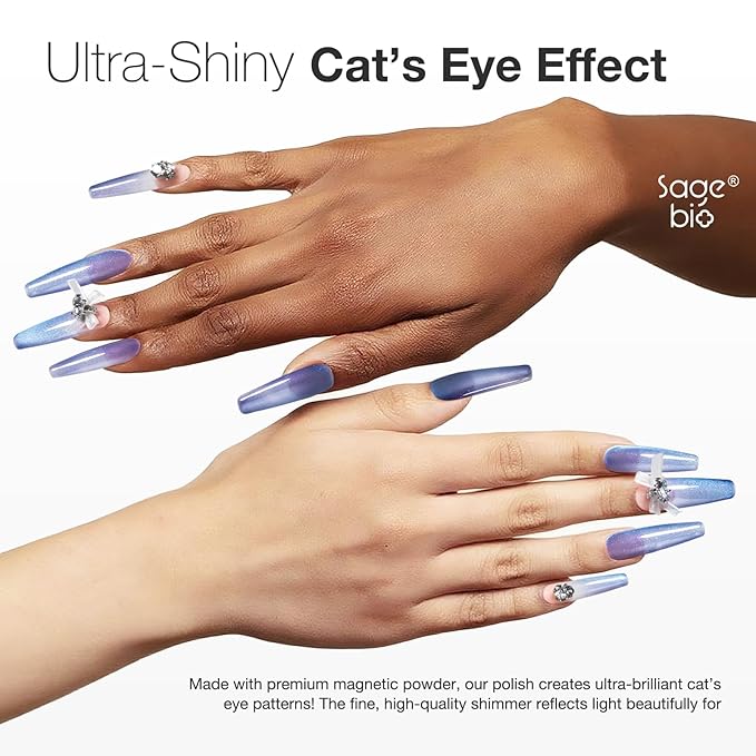 Cat Eye Gel Nail Polish 15ml Void Orchid, Magnetic Gel with Glass Bead Effect, Soak Off UV LED Nail Gel, Easy Home DIY Manicure