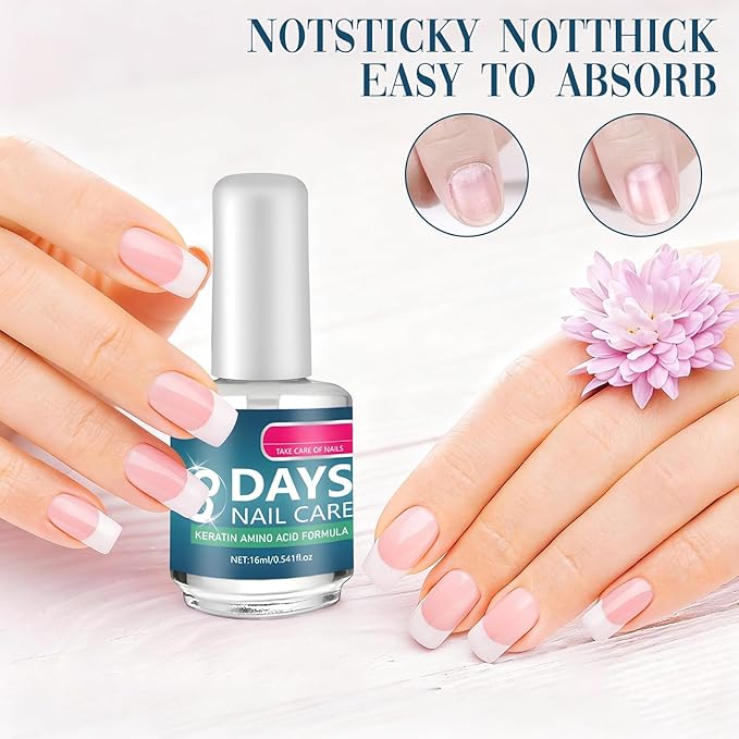 3 Days Nail Care – Keratin & Amino Acid Nail Strengthener, Fast Strengthening and Hydrating Nail Care Oil for Dry, Weak, Fragile Nails, Moisturizing Cuticle Oil,3PCS (16ml/0.54oz Each)