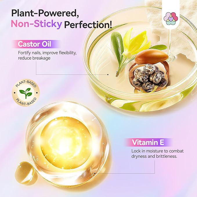 SAVILAND Advanced Non-Sticky Solid Builder Nail Kit: 6PCS Aurora Colors 30 Days Long-Wear Sculpting Gel for Nails Art 4 in 1 3D Gel Nail Art with Castor Oil Salon Use