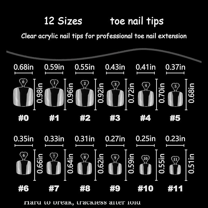 AddFavor 240pcs Toe Nail Tips Clear Soft Gel Toenail Tips Full Cover Square Acrylic Artificial False Fake Toe Nails Tips for Salon and Home Foot Pedicure Manicure