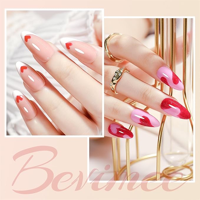 Nude Nail Polish Set: Quick Dry Pink Nail Lacquer Non Gel Regular Sheer Colors White Light Pink Natural Fingerpolish Fast Drying DIY Valentine's Day Gift for Women, 6 Colors 8lm/0.27fl.oz