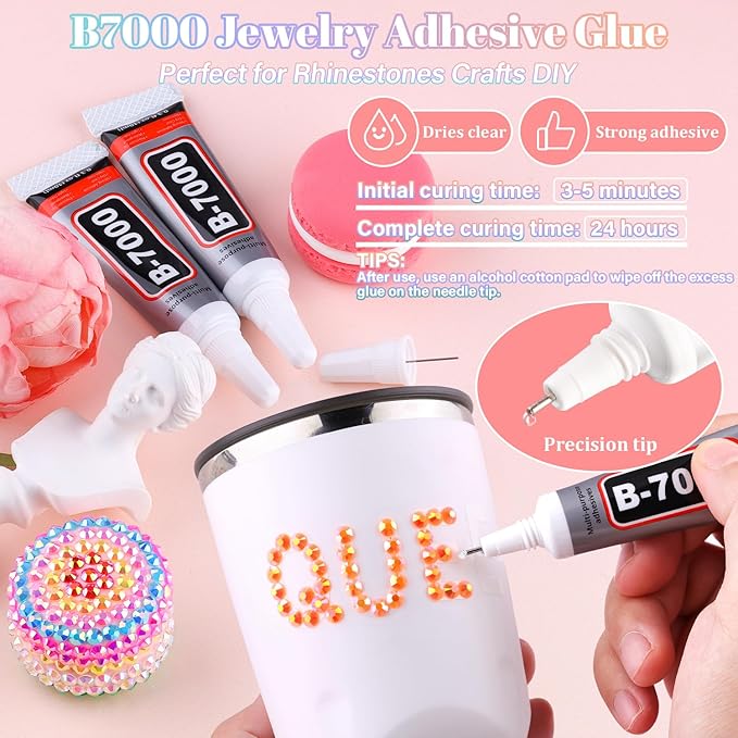 25000Pcs Orange AB Rhinestones for Bedazzling with B7000 Jewelry Glue, Non Hotfix Flatback Gems, Crystal Resin Rhinestones for Crafting Crafts Clothing Tumblers Mugs Shoes Fabric Decor Nail Art