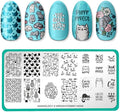 Maniology MrsWhite8907 Collaboration Nail Stamping Plate | Cat-Themed Nail Art Designs, Feline, Cute Kitten, Cats Lover Manicure - Reusable, Rectangular, Stainless Steel Nail Art Template